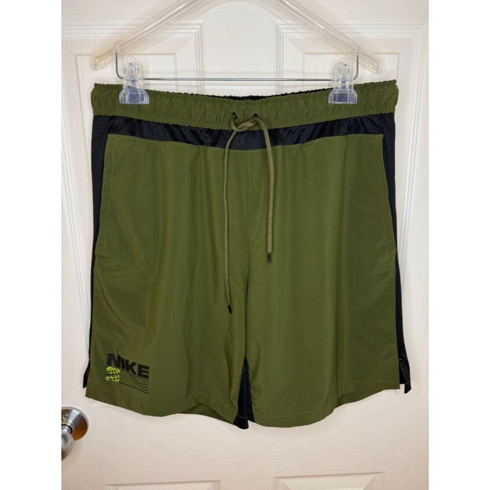 Nike Dri-Fit Moss Green Training Shorts Standard Fit CZ2576-326 Size Large